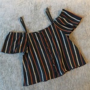 Billabong Off the Shoulder Button Up Top Size M